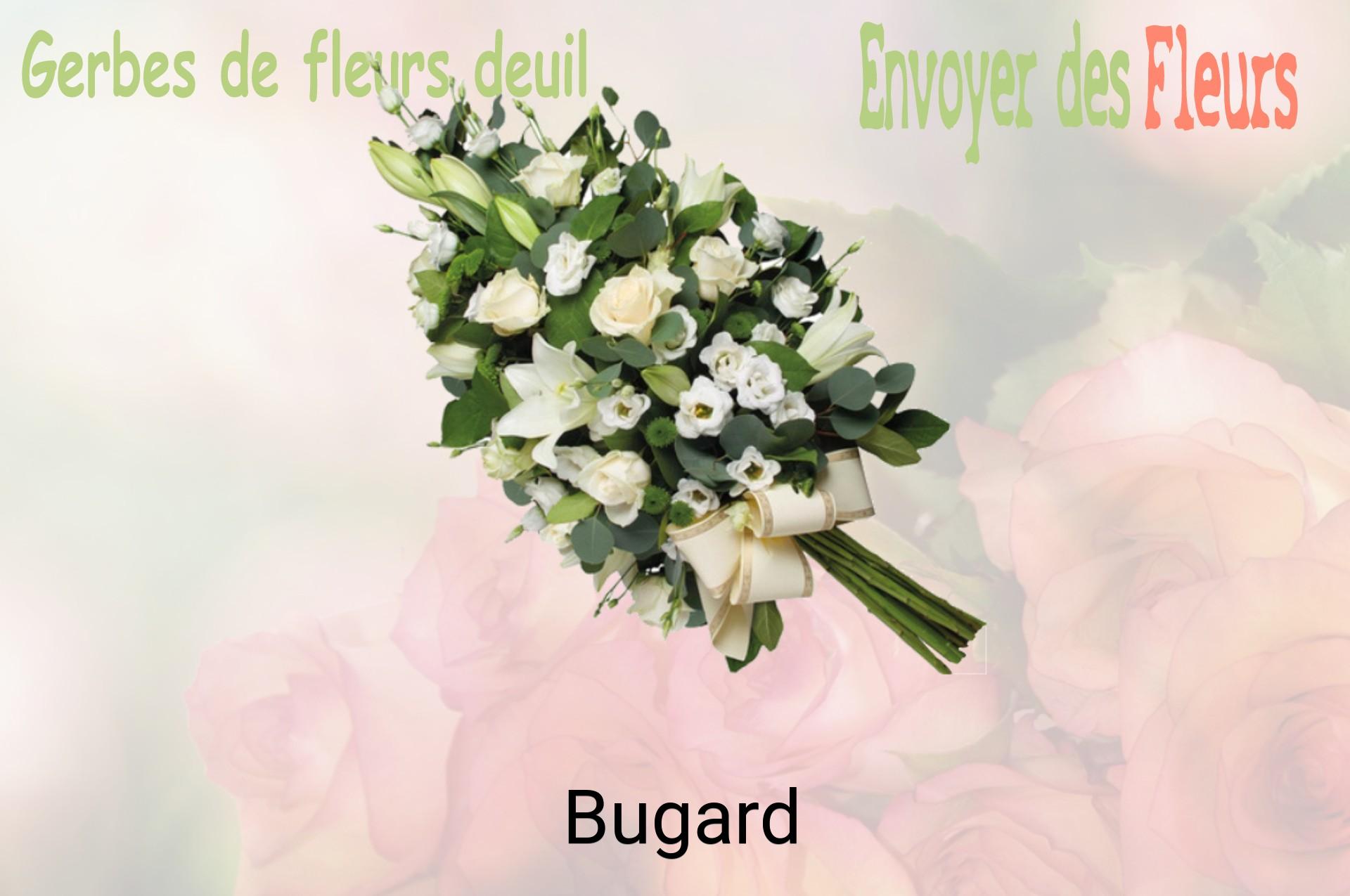 Gerbe de fleurs de deuil livrée à Bugard